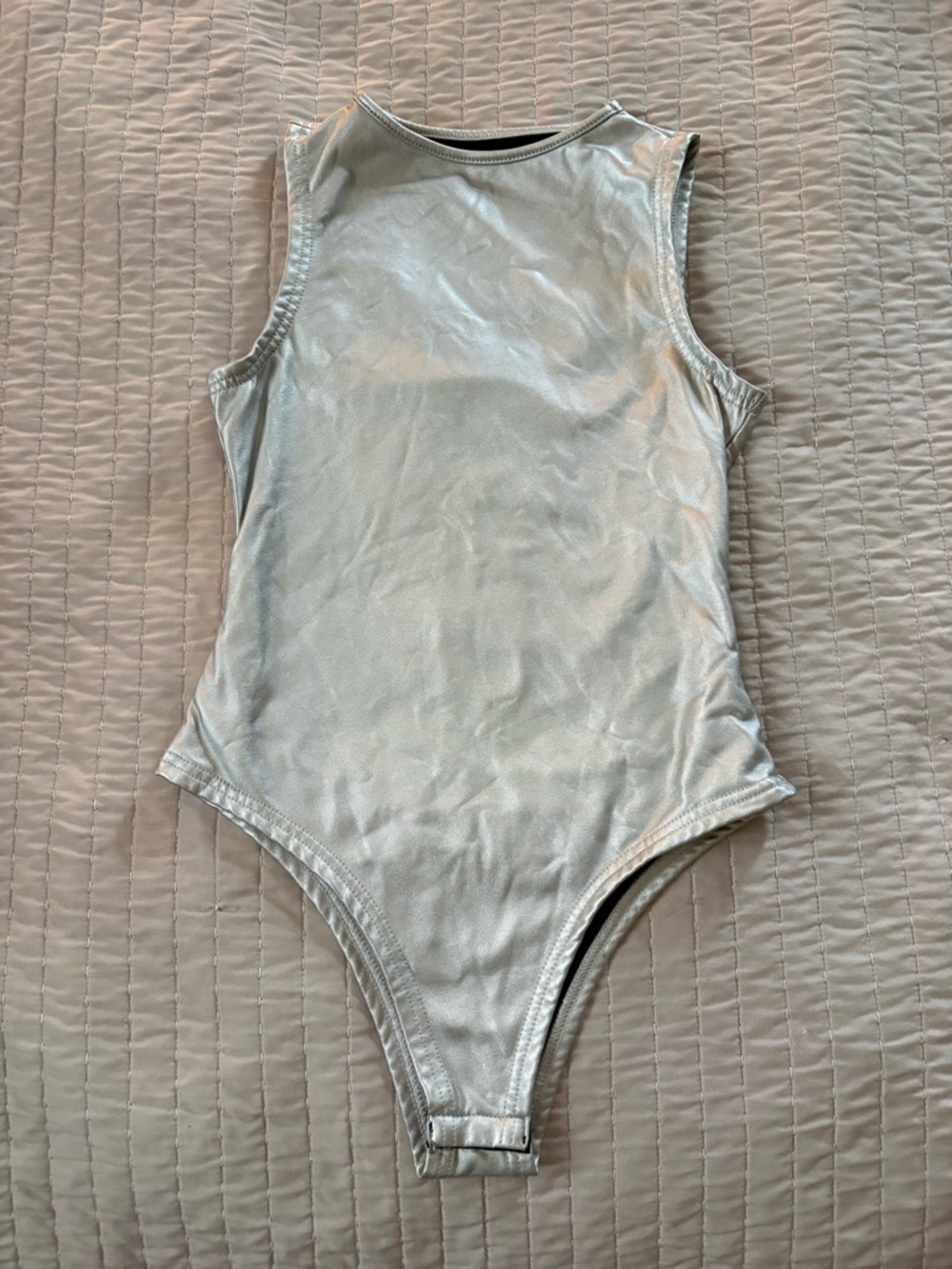 Women’s Metallic Silver Sleeveless One-Piece